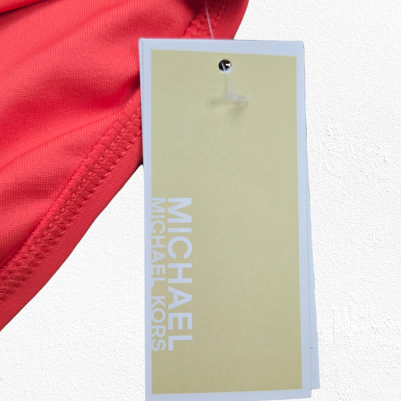 Michael Michael Kors Coral Orange Pink Solid Swimsuit Bikini Bottom Size XS - Picture 2 of 8